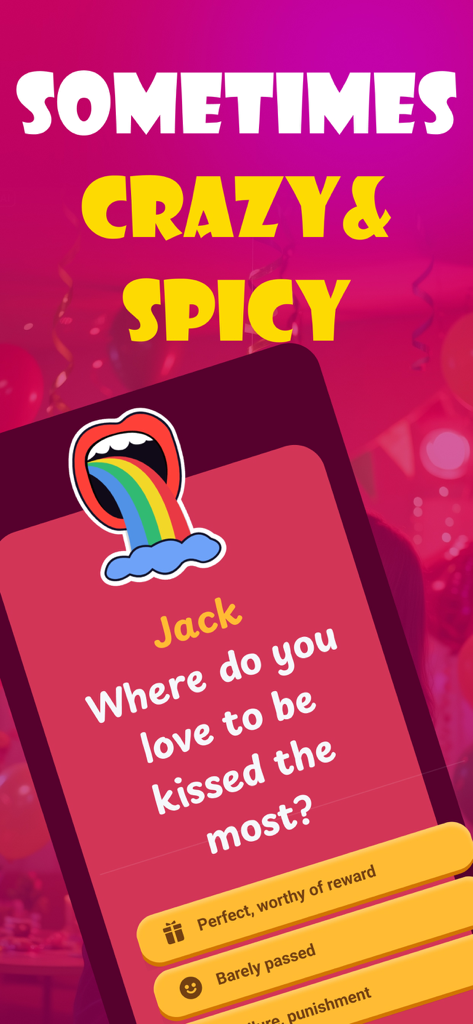 Pregunta picante de verdad o reto para parejas con opciones de recompensa y castigo