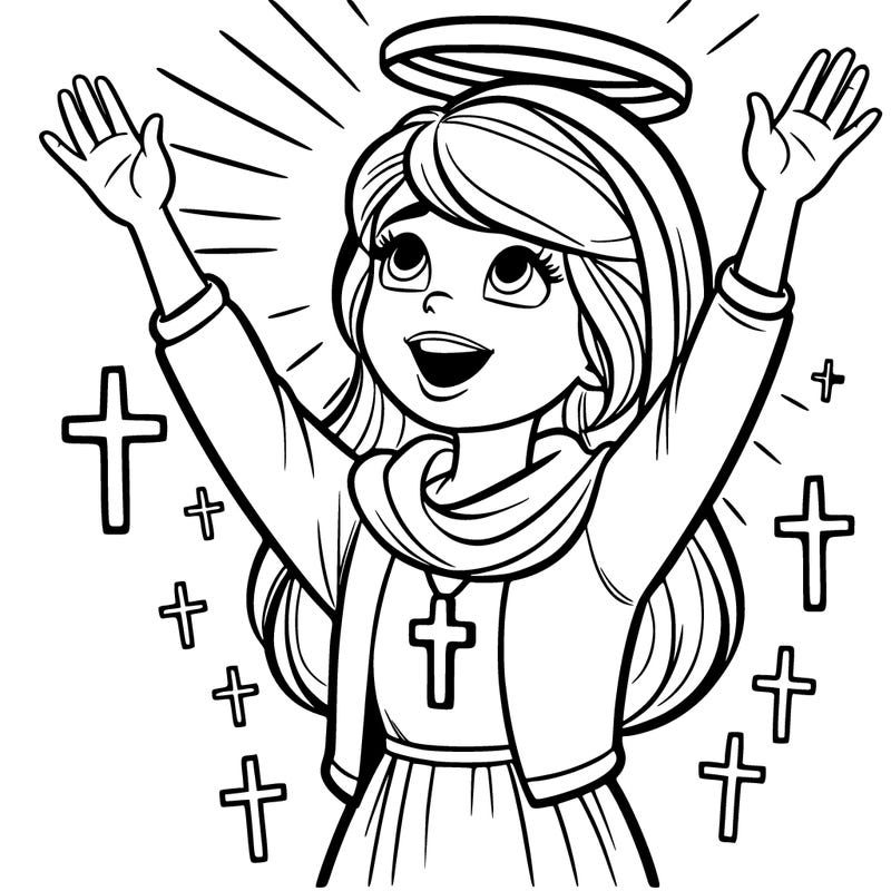 christian female praising god