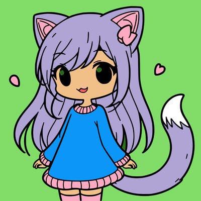 girl with cat ears and tail