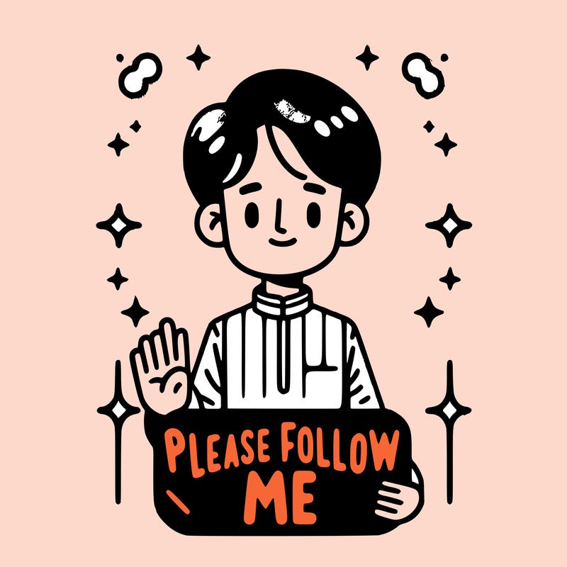 please follow me