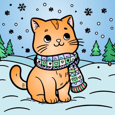 cat in the snow