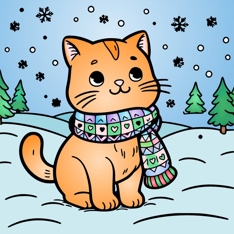 cat in the snow