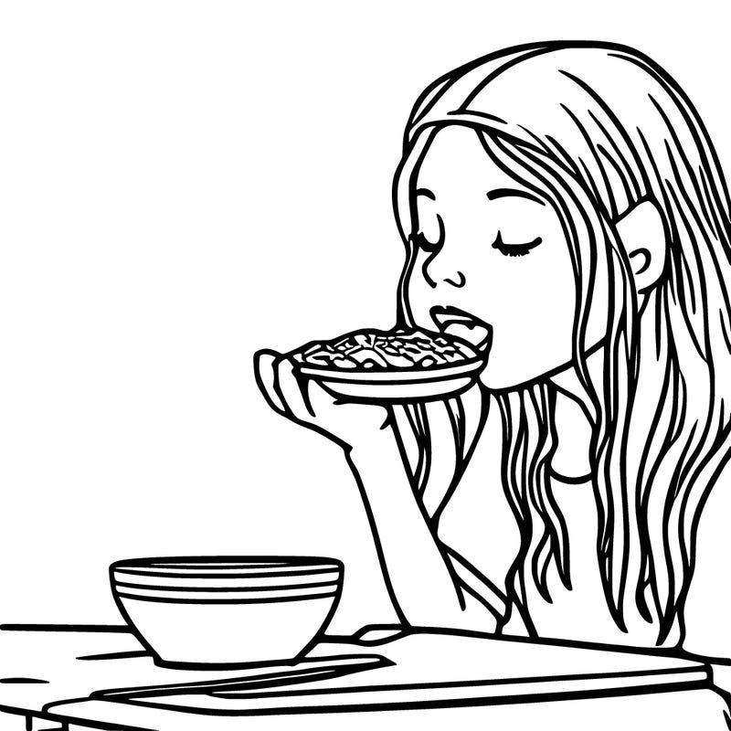 a girl eating