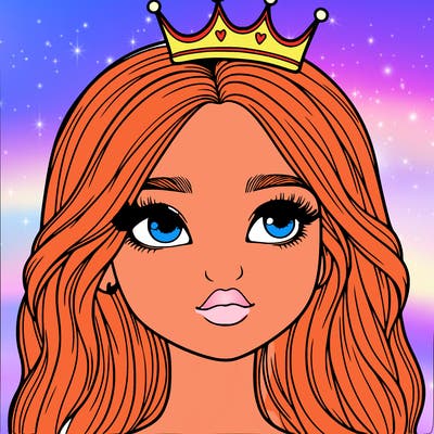 a realistic girl with a crown on