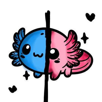 cute easy baby axolotl