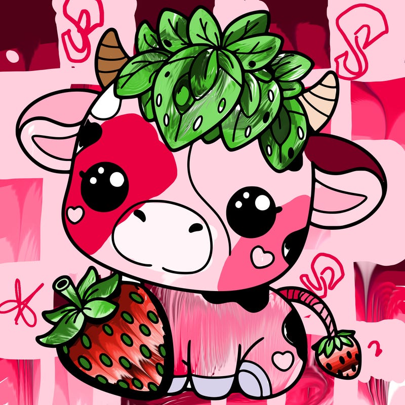 cute strawberry cow