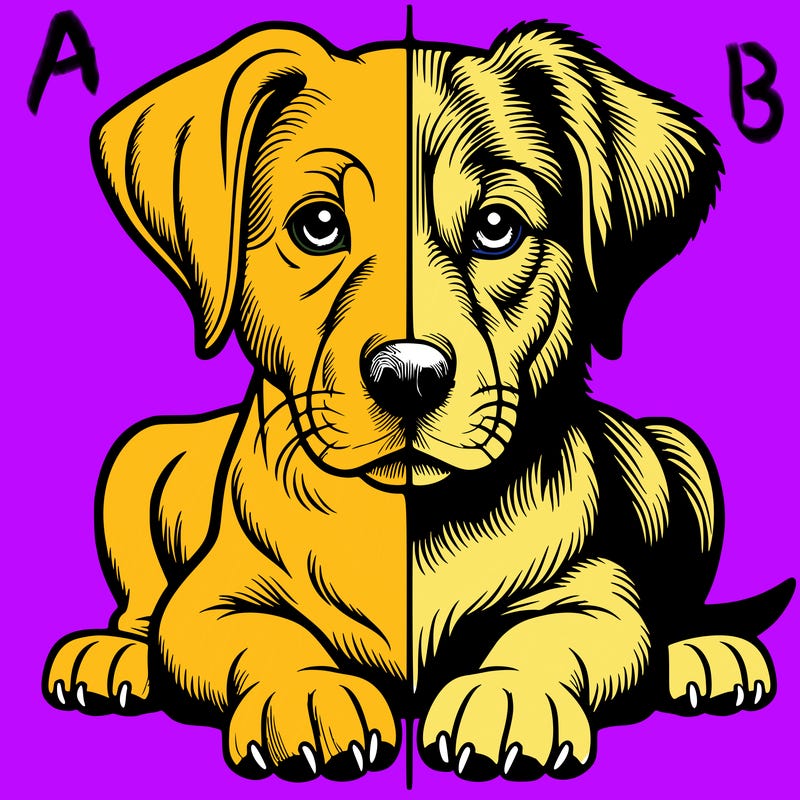 realistic dog split picture