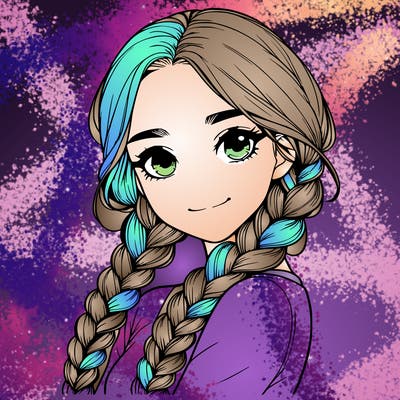 realistic girl with braids