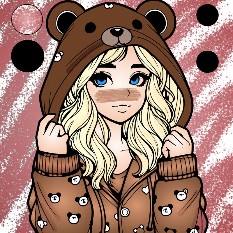 realistic girl in a animal pjs hoodie