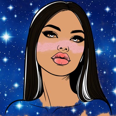 realistic woman with full lips