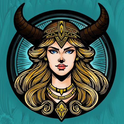 realistic valhalla goddess  symbol