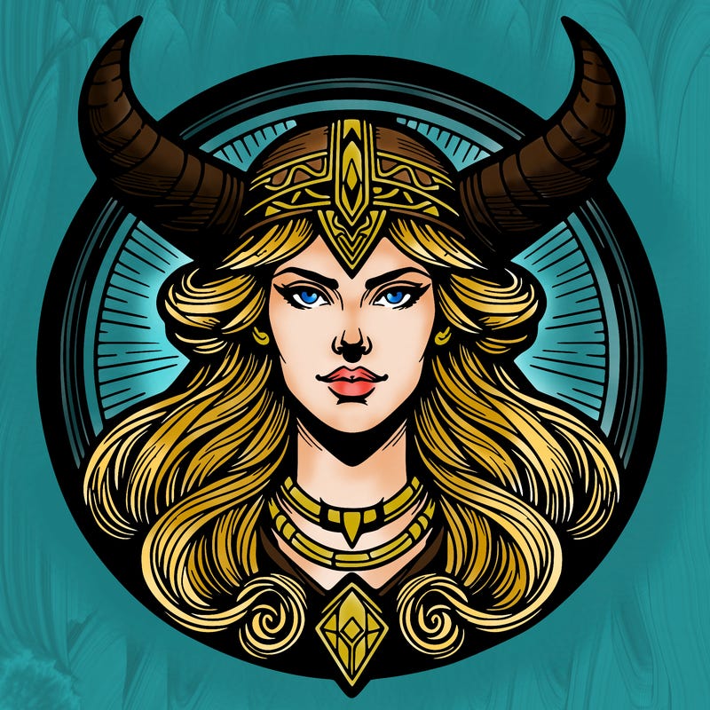 realistic valhalla goddess  symbol