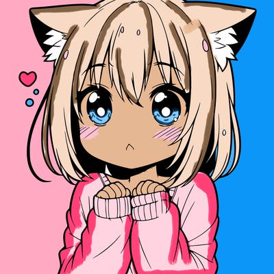 shy anime catgirl