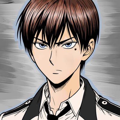 a realistic manga man