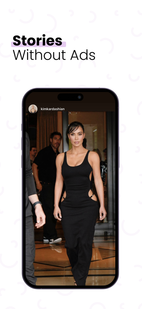 Interfaz de la app Anonym Stories para Insta mostrando una experiencia de visualización de historias sin anuncios