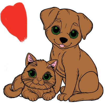 realistic cat and dog