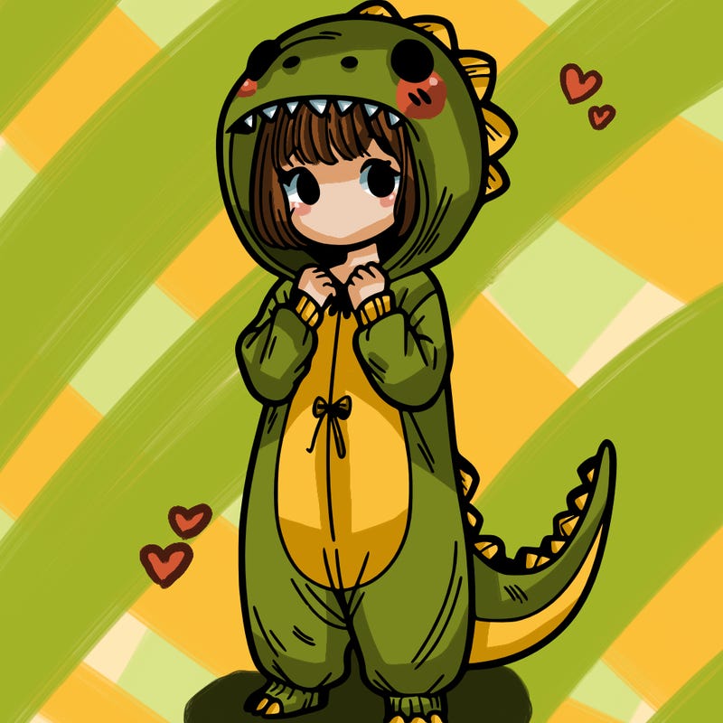 dino onesies on girl