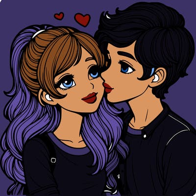 realistic girl and a boy in love