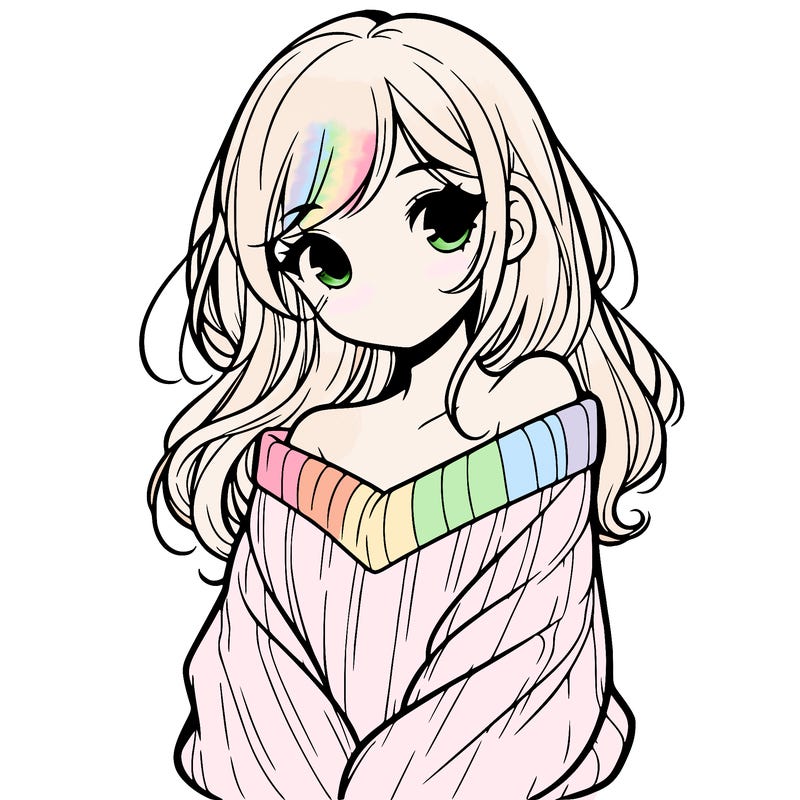 shy pretty girl wearing a sweater that is falling off one shoulder portrait
