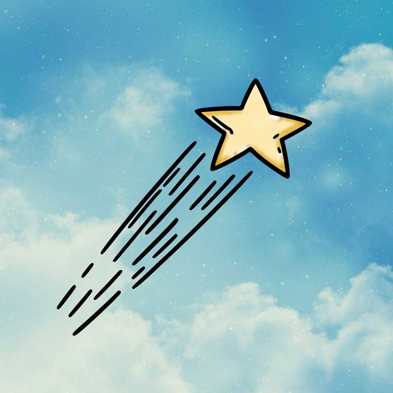 a shooting star in the sky