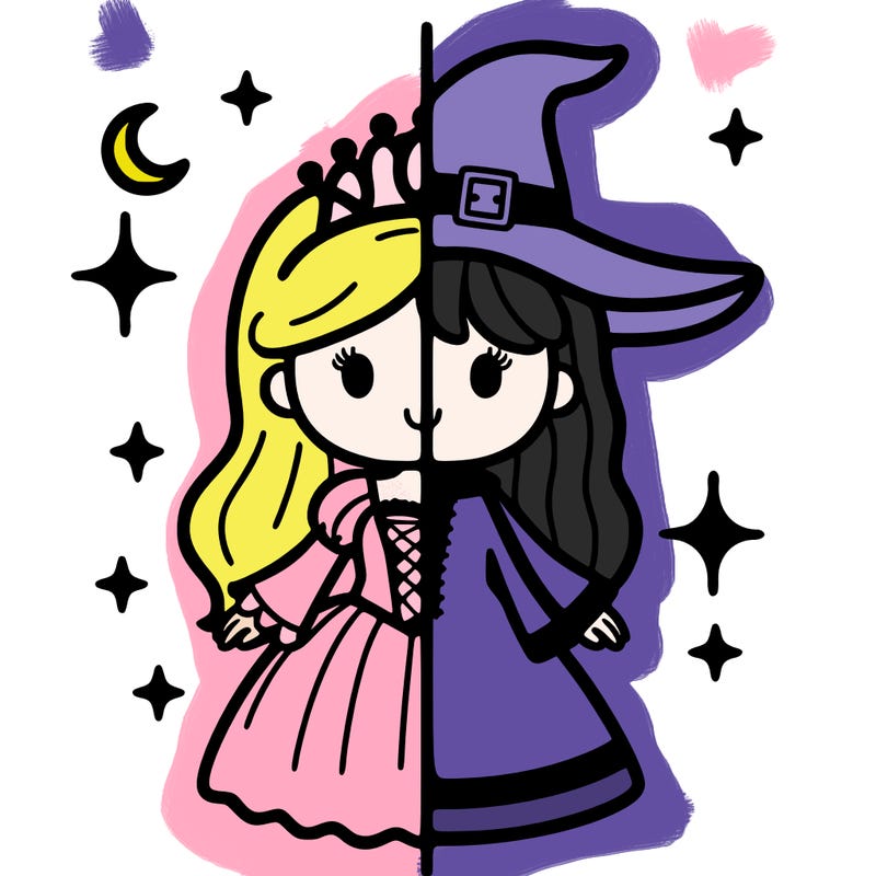 split princess and witch