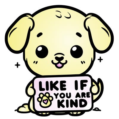 make a sign that says like if you are kind with a cute little dog