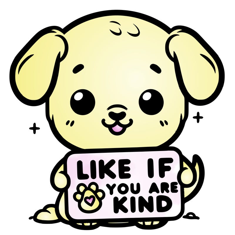 make a sign that says like if you are kind with a cute little dog