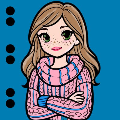 tenage girl in a sweater