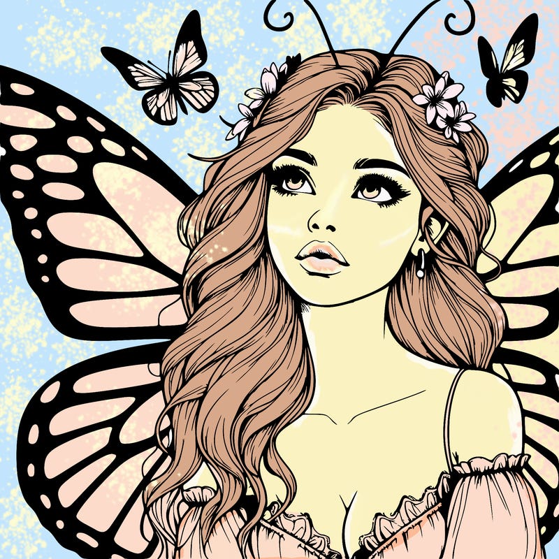 butterfly fairy realistic girl