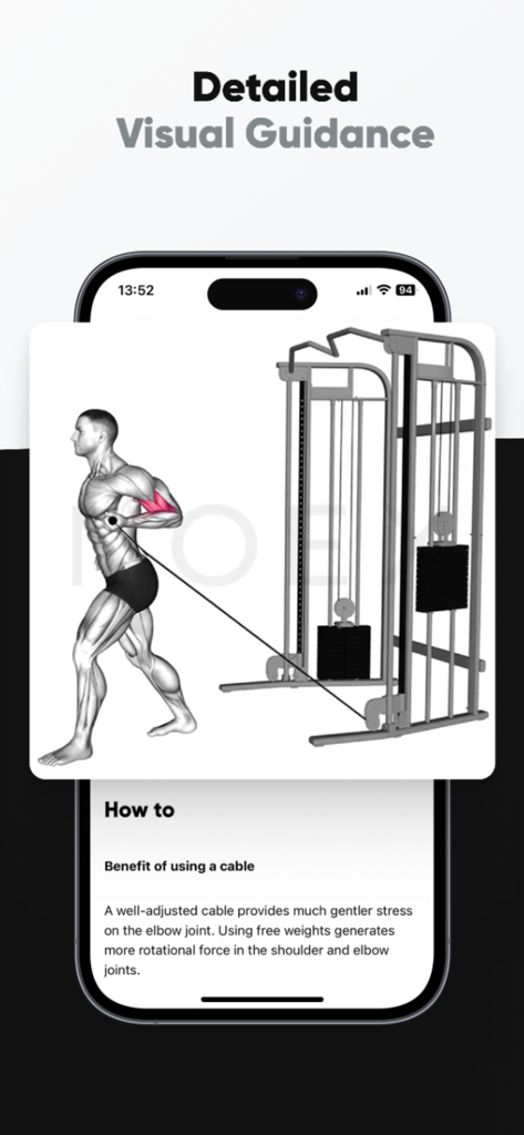 NOEX Training Platform - Orientação visual detalhada de exercícios e instruções na Plataforma de Treino NOEX