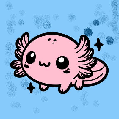 cute easy baby axolotl