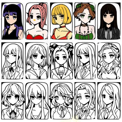 girls that look diffrent anime