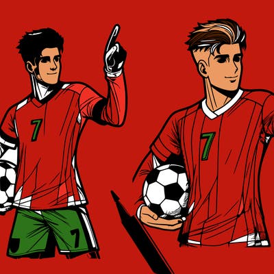 realistic ronaldo and his number is 7 and he is a soccer player