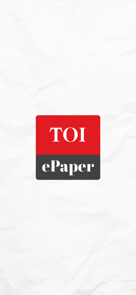 Times of India ePaper app logo on a white crumpled paper background