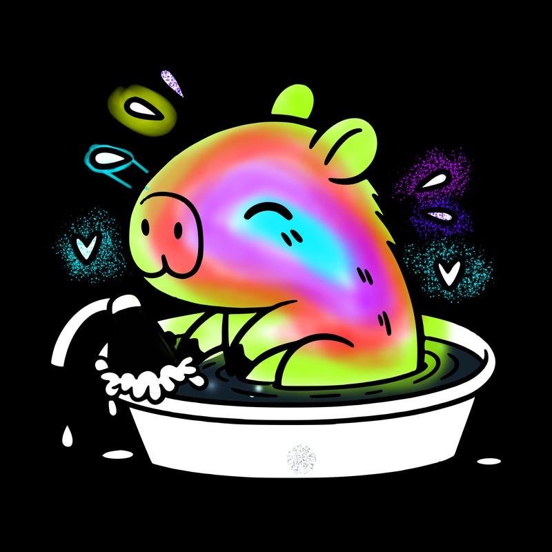 capybara taking a bath