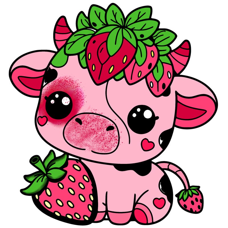 cute strawberry cow
