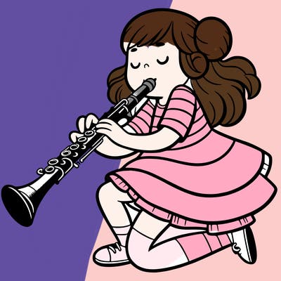 girl playing bassoon