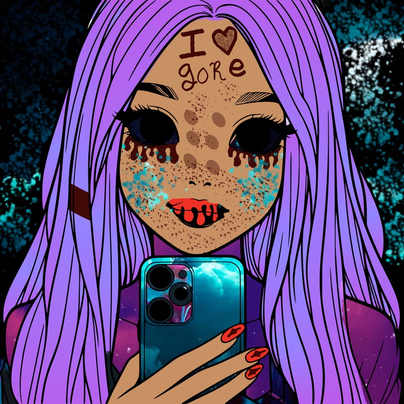 realistic girl with a phone