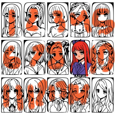 girls that look diffrent anime