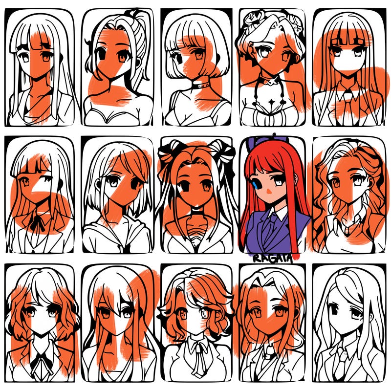 girls that look diffrent anime