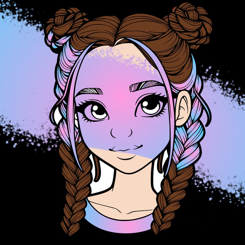 realistic girl with braids