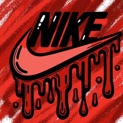 dripping nike logo