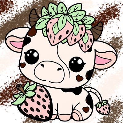 cute strawberry cow