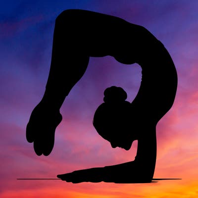 realistic girl doing gymnastics