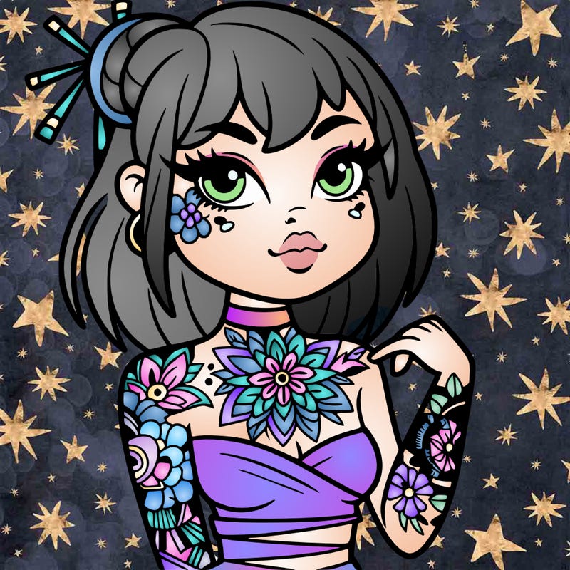 woman with japanese tattoos