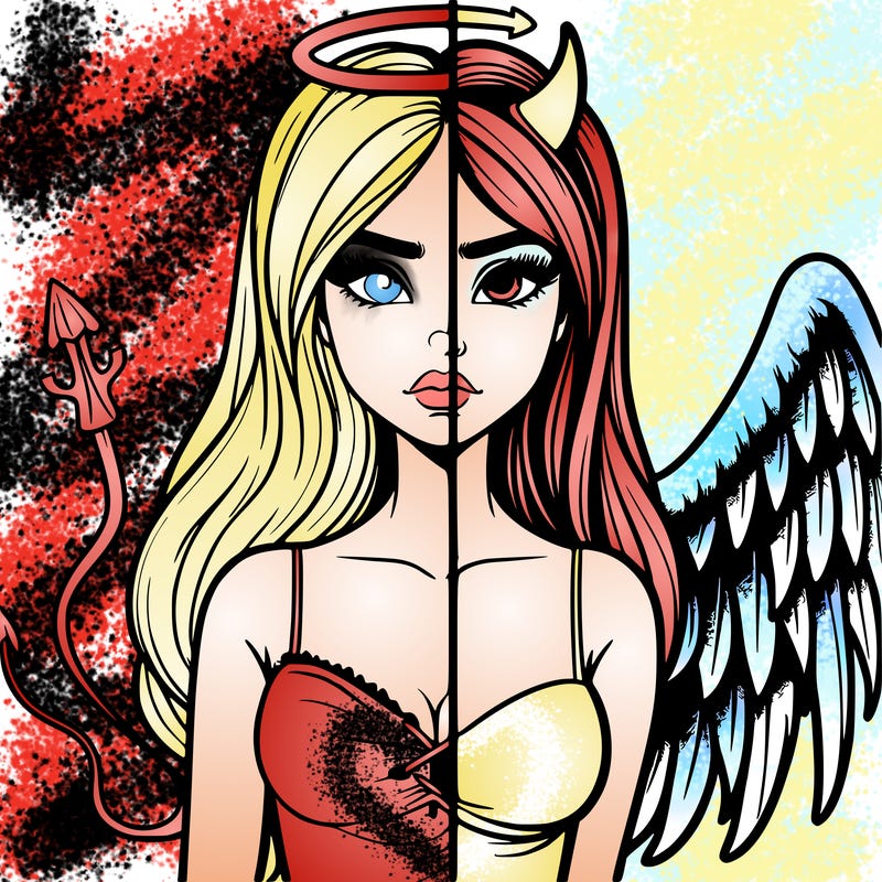 devil vs angel realistic girl