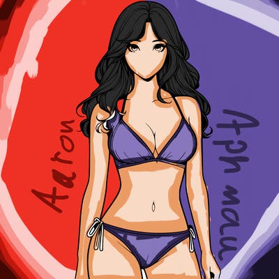 realistic girl with a revealing swimsuit