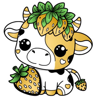 cute strawberry cow