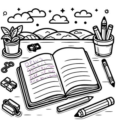 open notebook on a desk