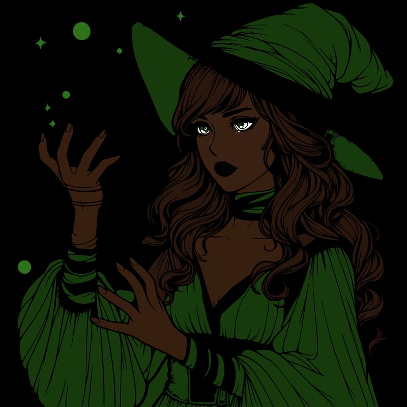 realistic women sorcerer using magic